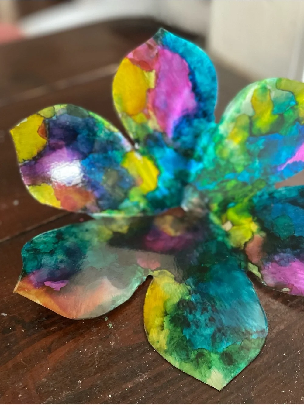 Handcrafted Multicolor Metal Flower Wall Art
